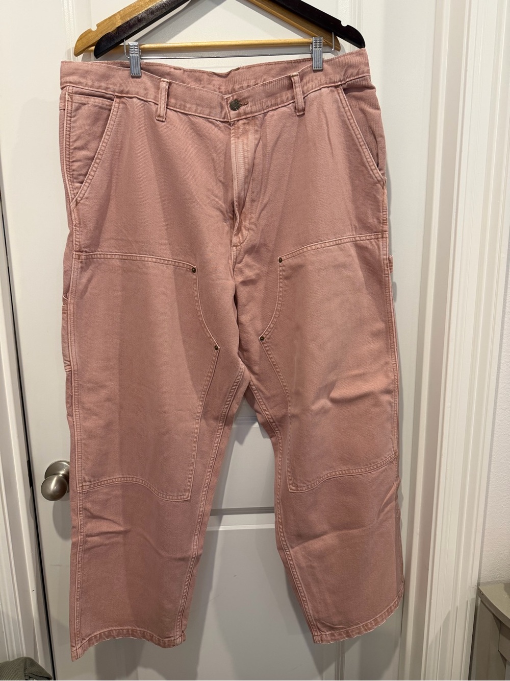 GAP Men's Baggy Carpenter Pants — Dusty Rose, Double Knee